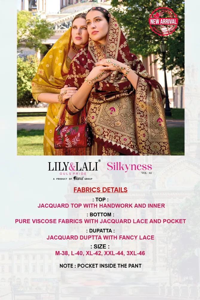 Silkyness Vol 2 By Lily And Lali Jacquard Designer Kurti With Bottom Dupatta Wholesale Price In Surat
